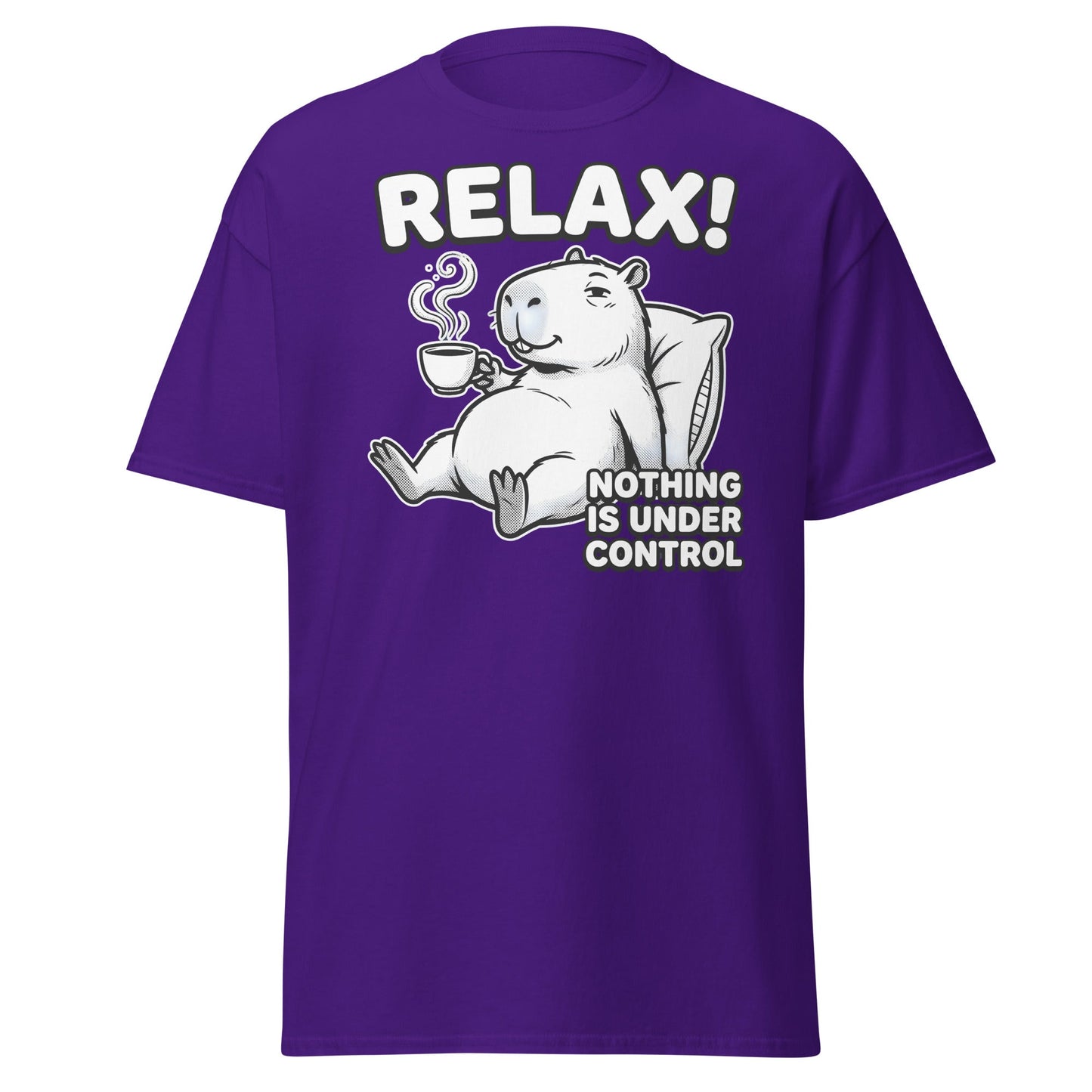 Relax Nothing Is Under Control Capybara - Purple - T-Shirts Online
