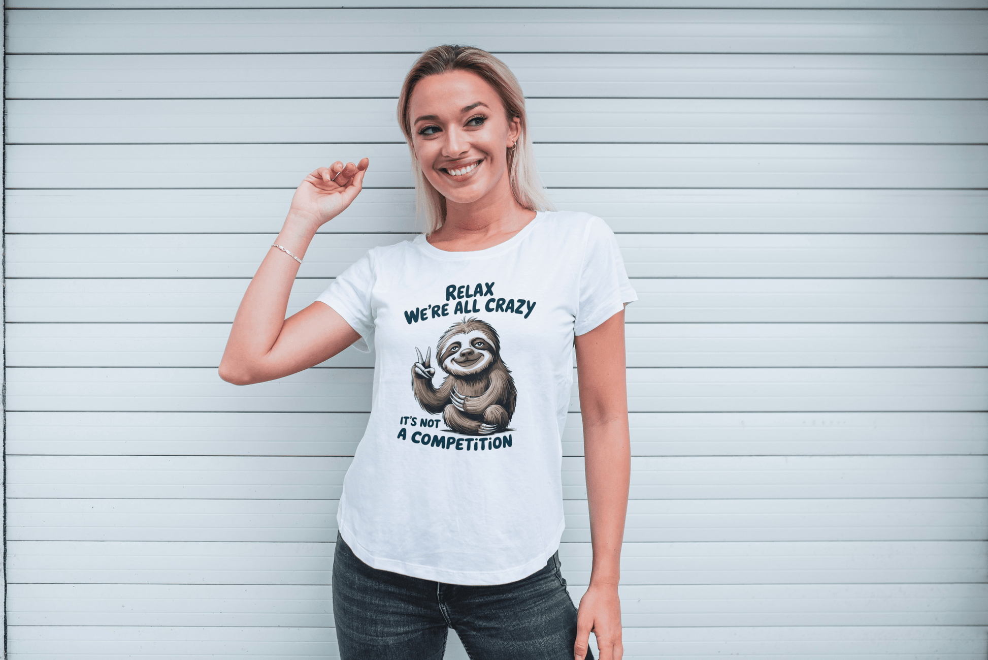 Relax Sloth T-Shirt | It's Not a Competition - Cardinal - T-Shirts Online