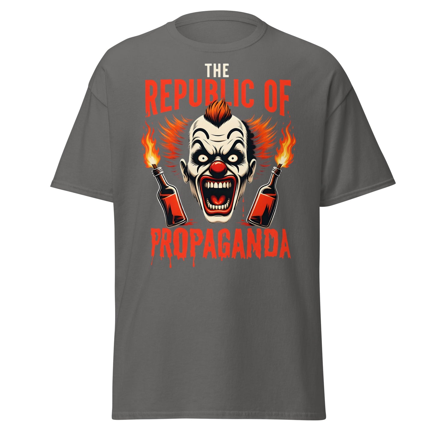 Republic of Propaganda Clown T-Shirt | Gritty Edgy Tee - Charcoal - T-Shirts Online