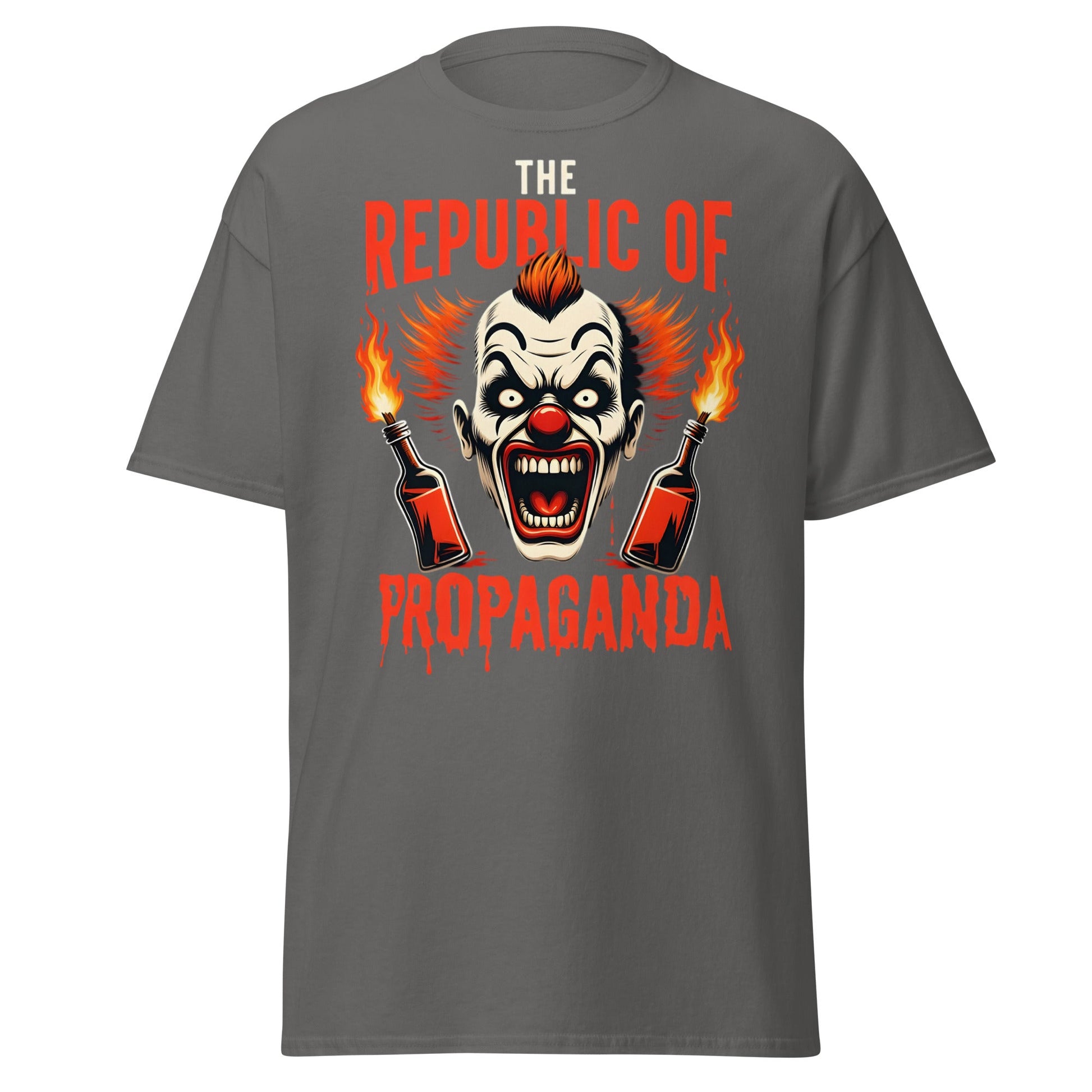 Republic of Propaganda Clown T-Shirt | Gritty Edgy Tee - Charcoal - T-Shirts Online