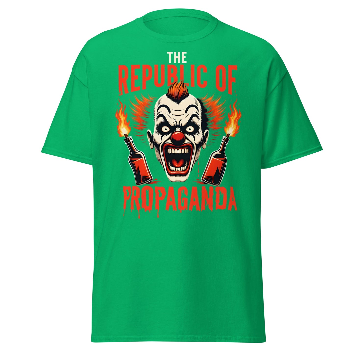 Republic of Propaganda Clown T-Shirt | Gritty Edgy Tee - Irish Green - T-Shirts Online