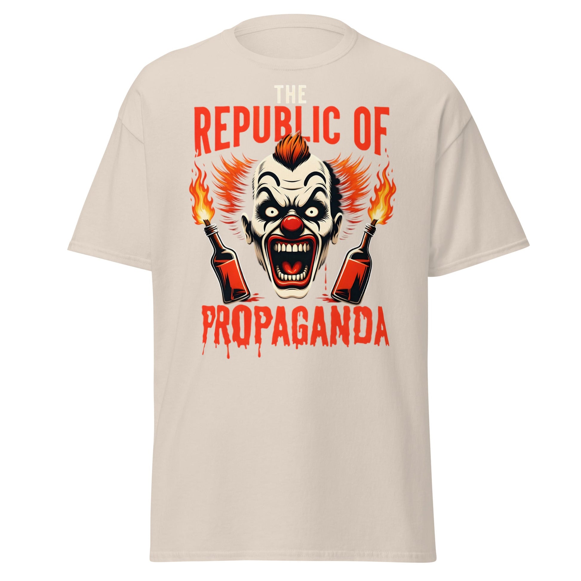 Republic of Propaganda Clown T-Shirt | Gritty Edgy Tee - Natural - T-Shirts Online