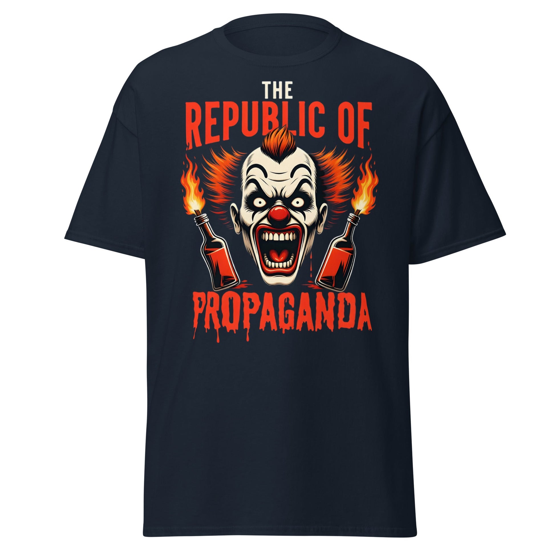 Republic of Propaganda Clown T-Shirt | Gritty Edgy Tee - Navy - T-Shirts Online