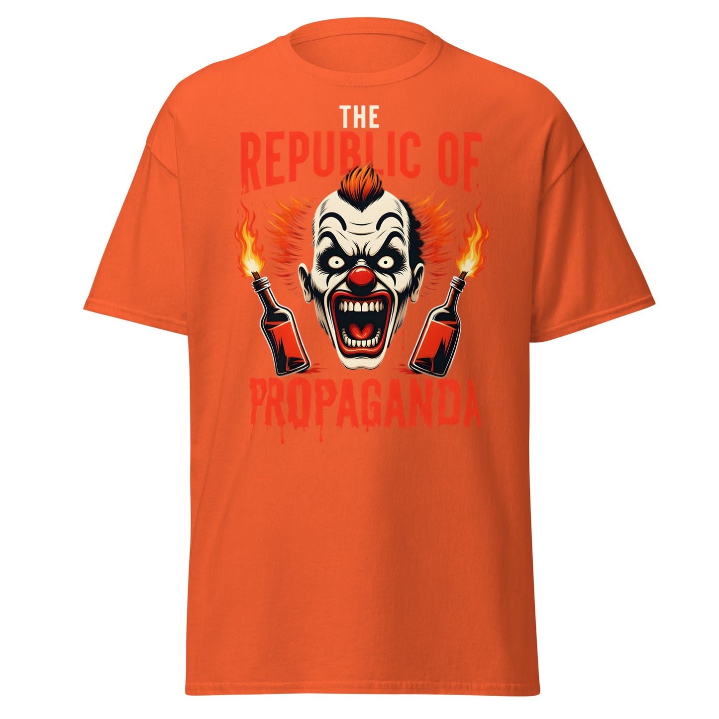 Republic of Propaganda Clown T-Shirt | Gritty Edgy Tee - Orange - T-Shirts Online