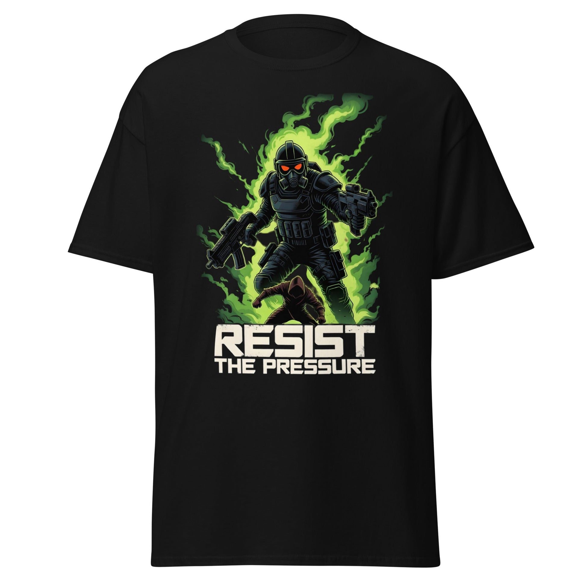 Resist the Pressure Tactical Graphic T-Shirt - Edgy Tee - Black - T-Shirts Online