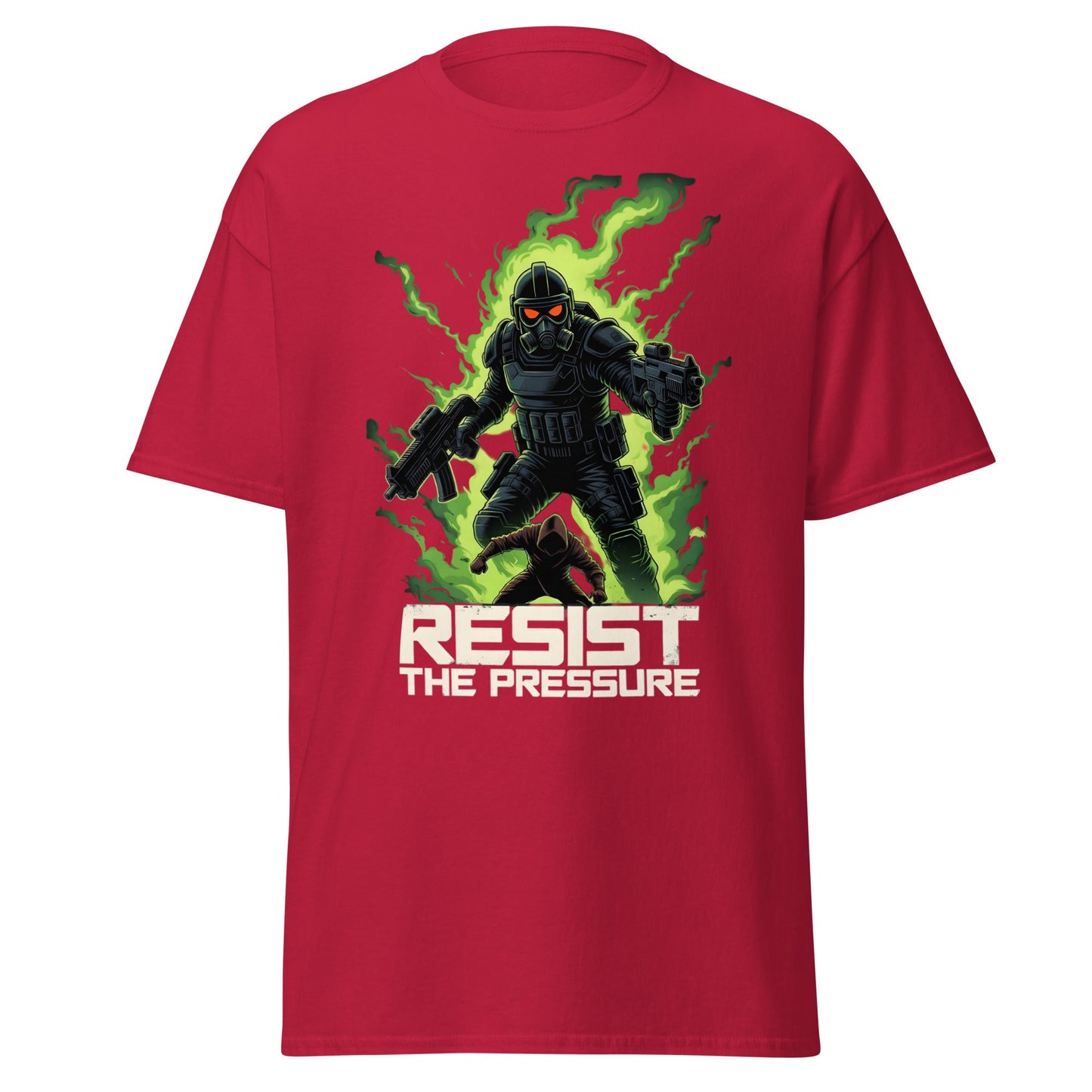 Resist the Pressure Tactical Graphic T-Shirt - Edgy Tee - Cardinal - T-Shirts Online