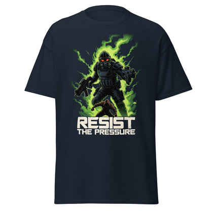Resist the Pressure Tactical Graphic T-Shirt - Edgy Tee - Navy - T-Shirts Online
