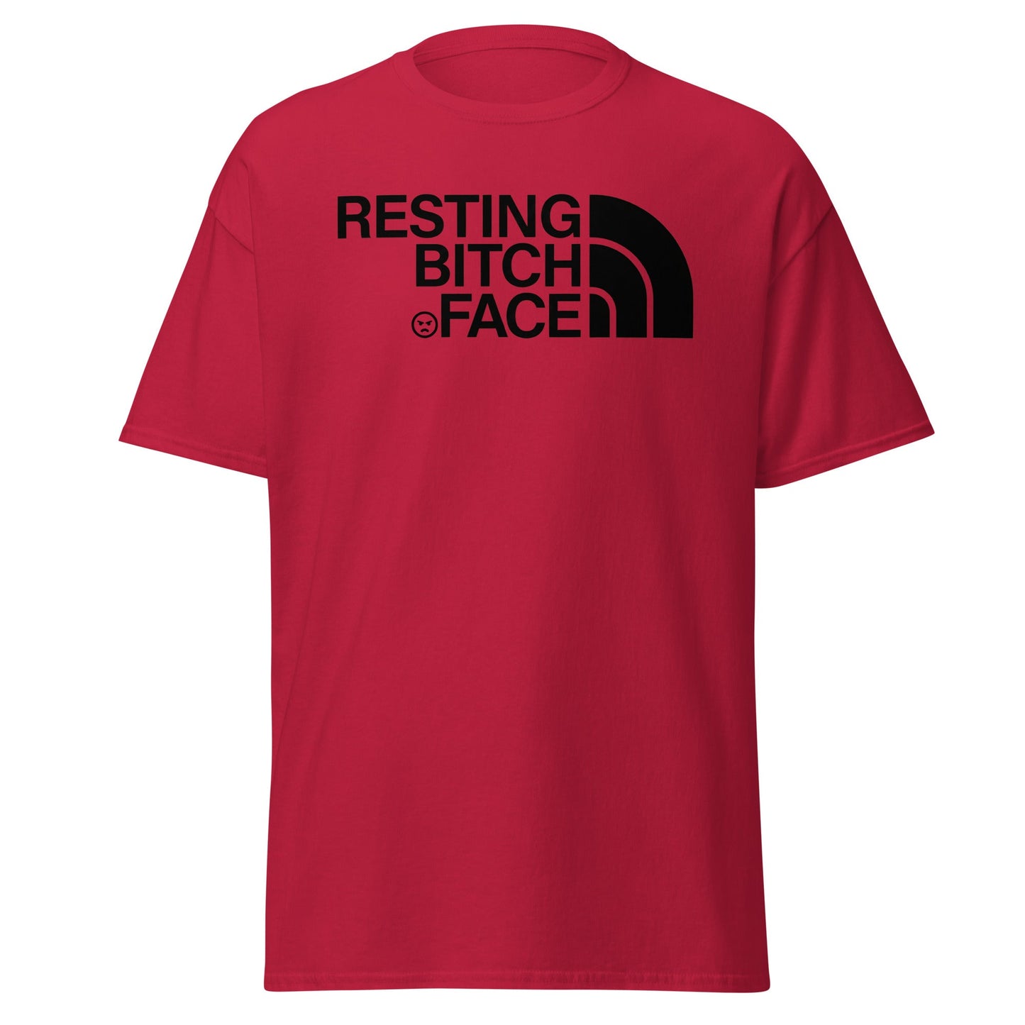 Resting Bitch Face Parody T-Shirt - Cardinal - T-Shirts Online