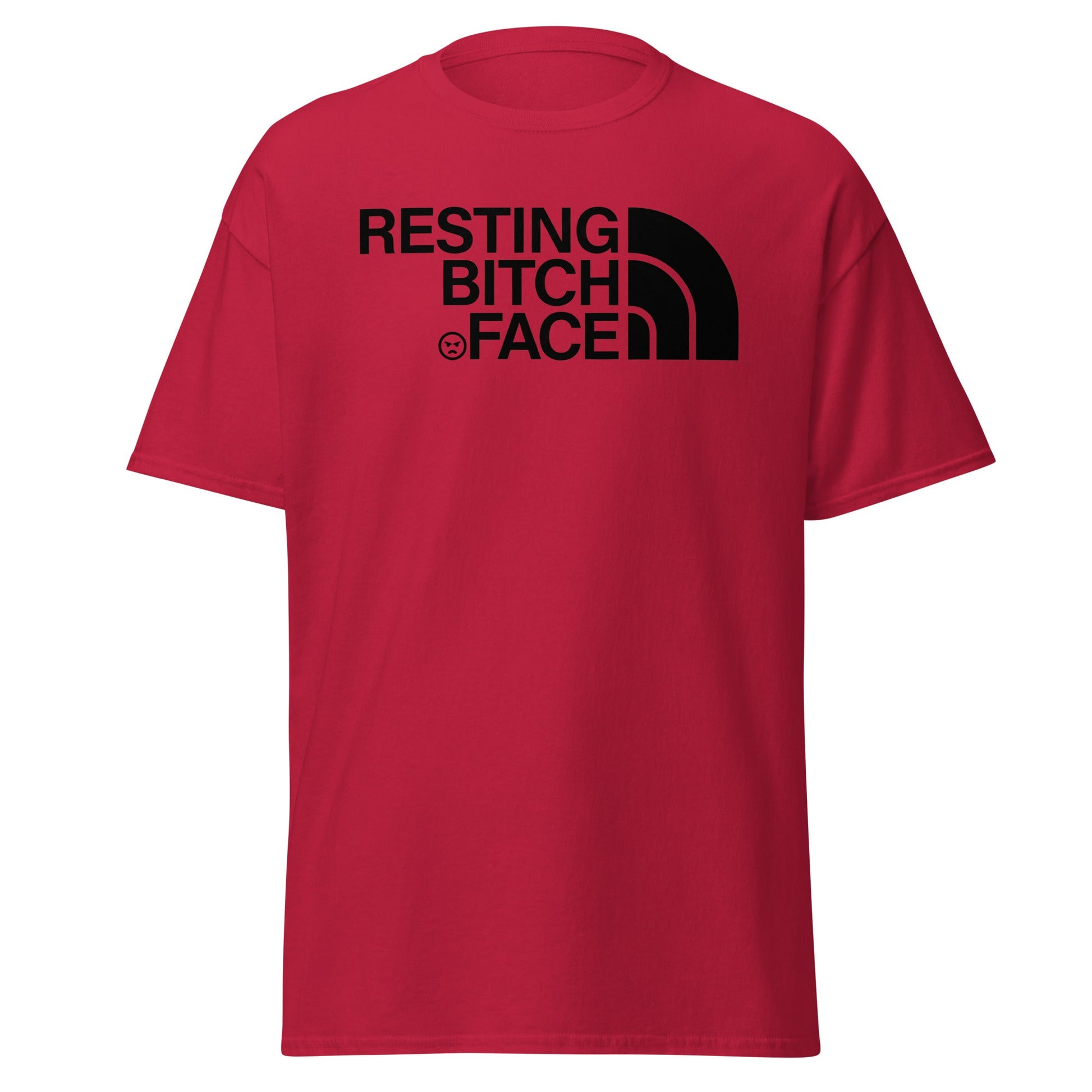 Resting Bitch Face Parody T-Shirt - Cardinal - T-Shirts Online