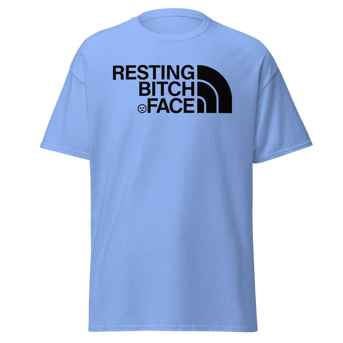 Resting Bitch Face Parody T-Shirt - Carolina Blue - T-Shirts Online