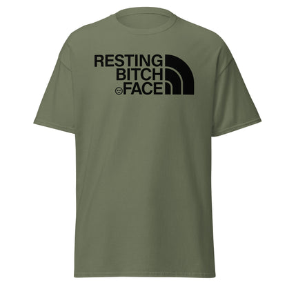 Resting Bitch Face Parody T-Shirt - Military Green - T-Shirts Online