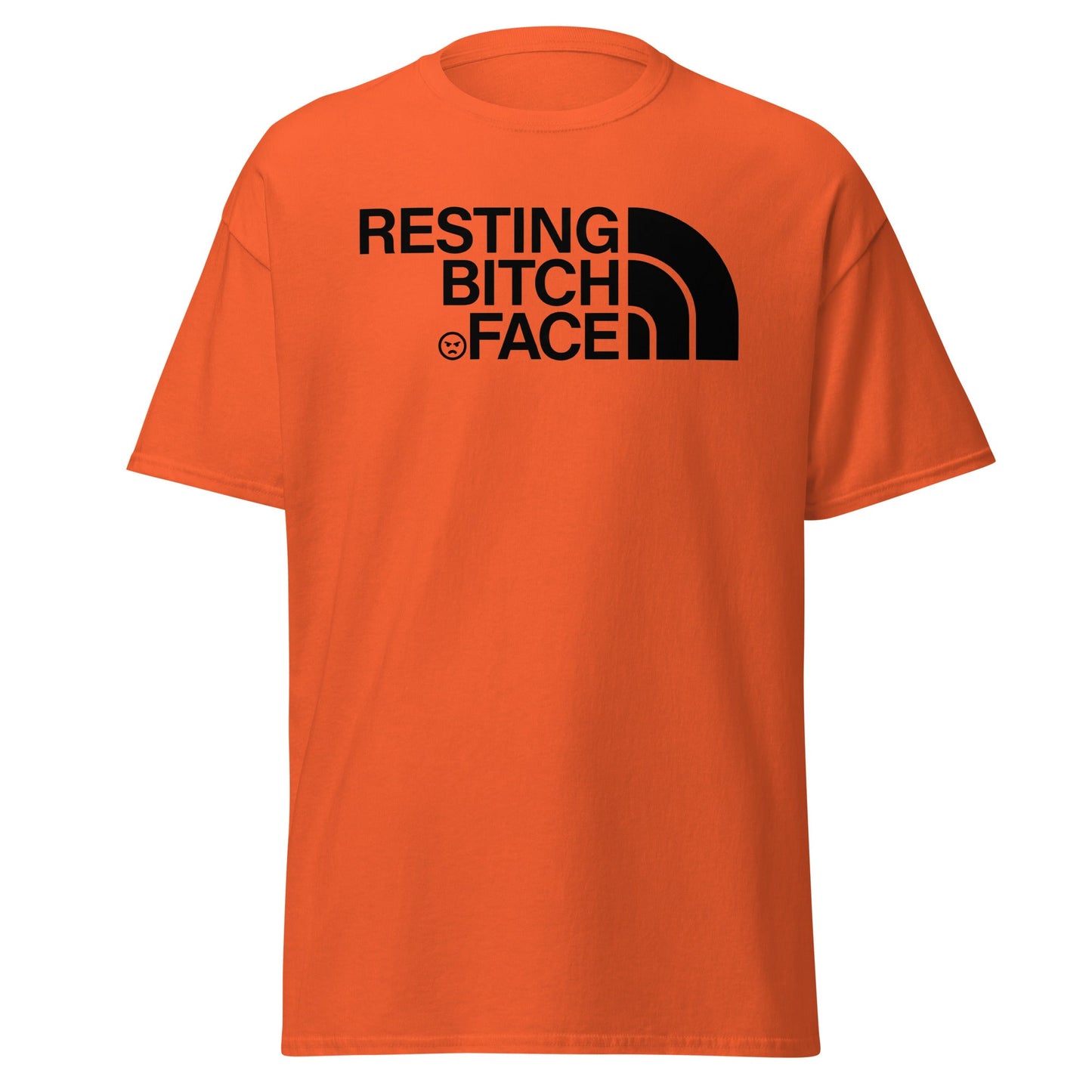 Resting Bitch Face Parody T-Shirt - Orange - T-Shirts Online