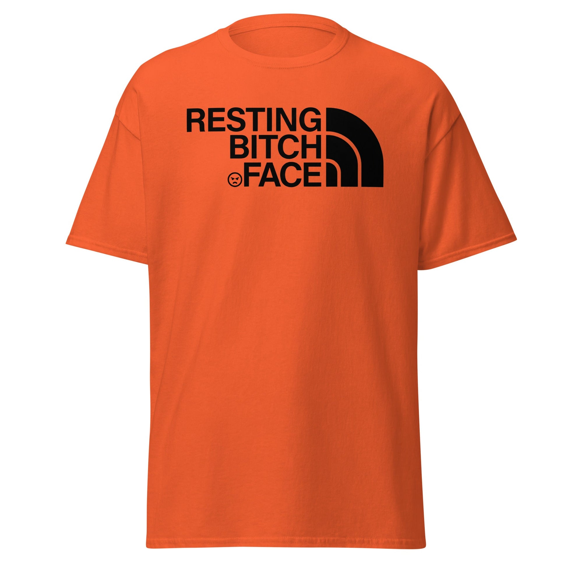 Resting Bitch Face Parody T-Shirt - Orange - T-Shirts Online