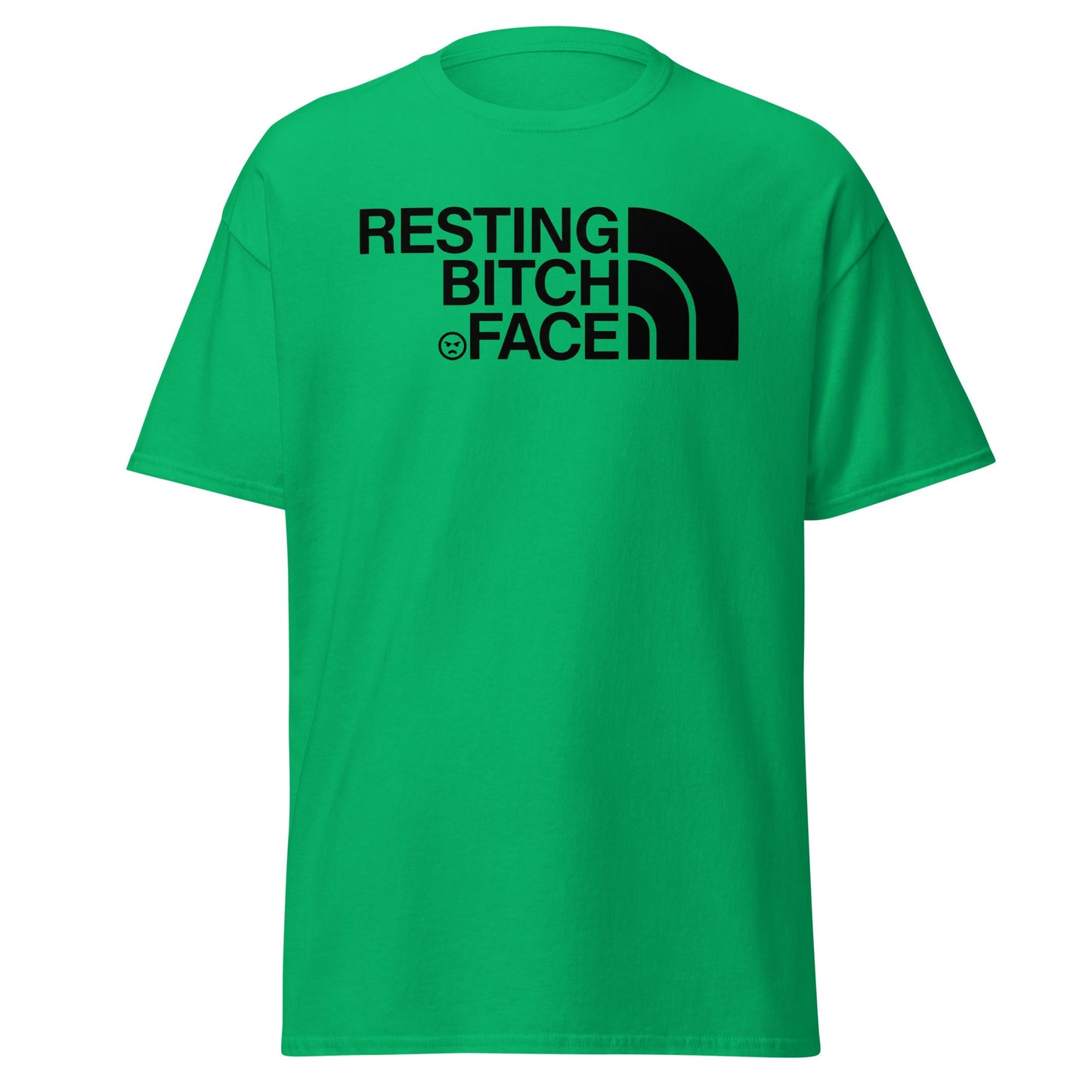Resting Bitch Face Parody T-Shirt - RBF Logo Funny Tee - Irish Green - T-Shirts Online