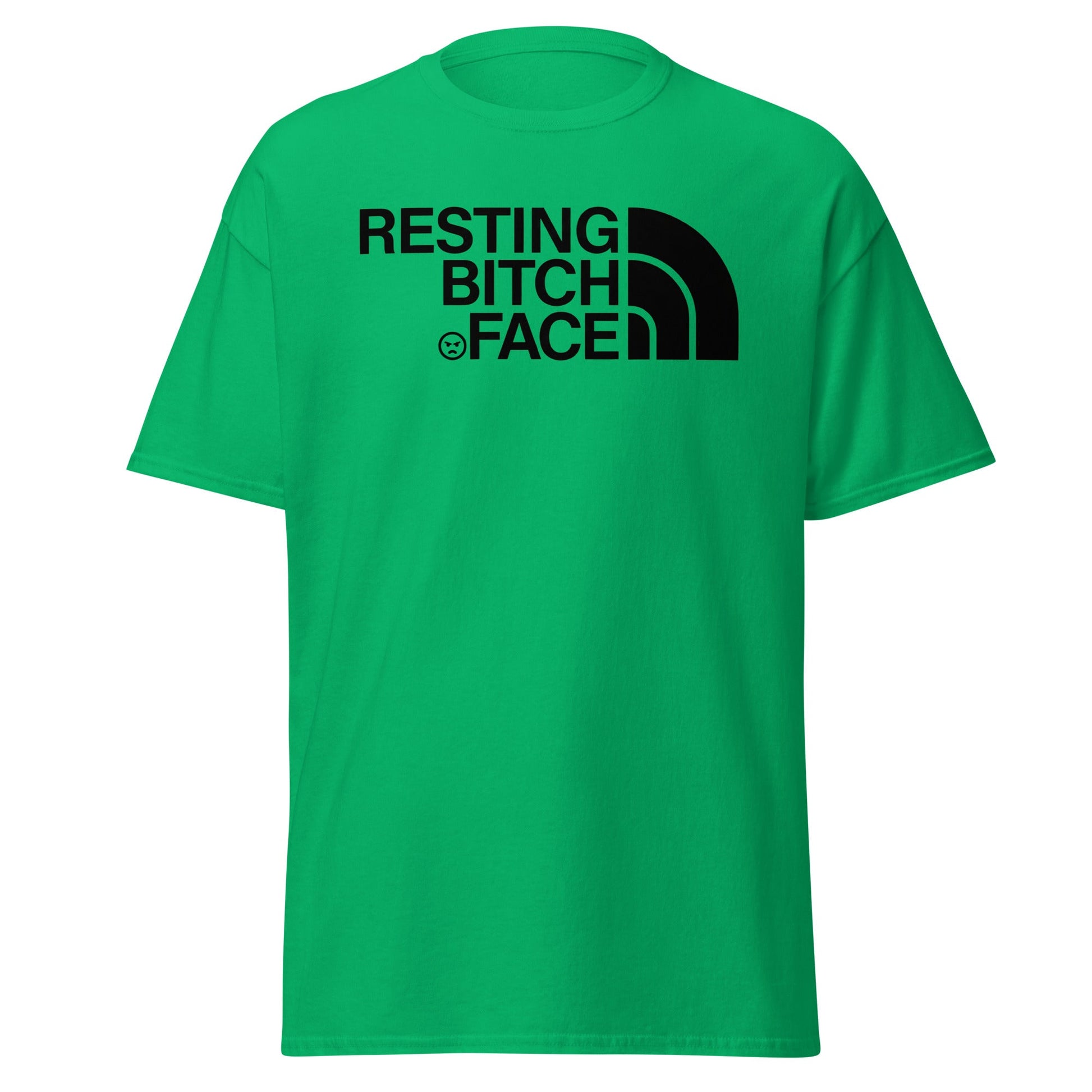 Resting Bitch Face Parody T-Shirt - RBF Logo Funny Tee - Irish Green - T-Shirts Online