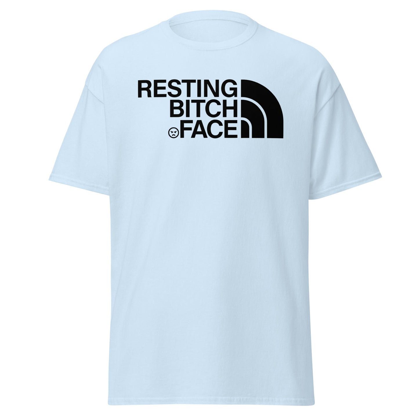 Resting Bitch Face Parody T-Shirt - RBF Logo Funny Tee - Light Blue - T-Shirts Online