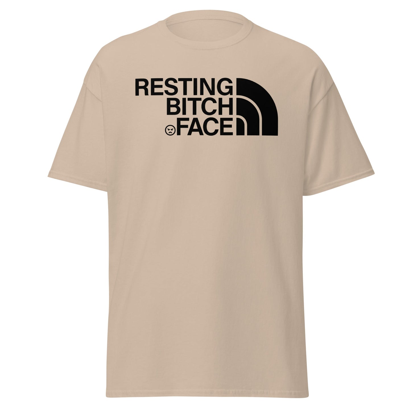 Resting Bitch Face Parody T-Shirt - Sand - T-Shirts Online