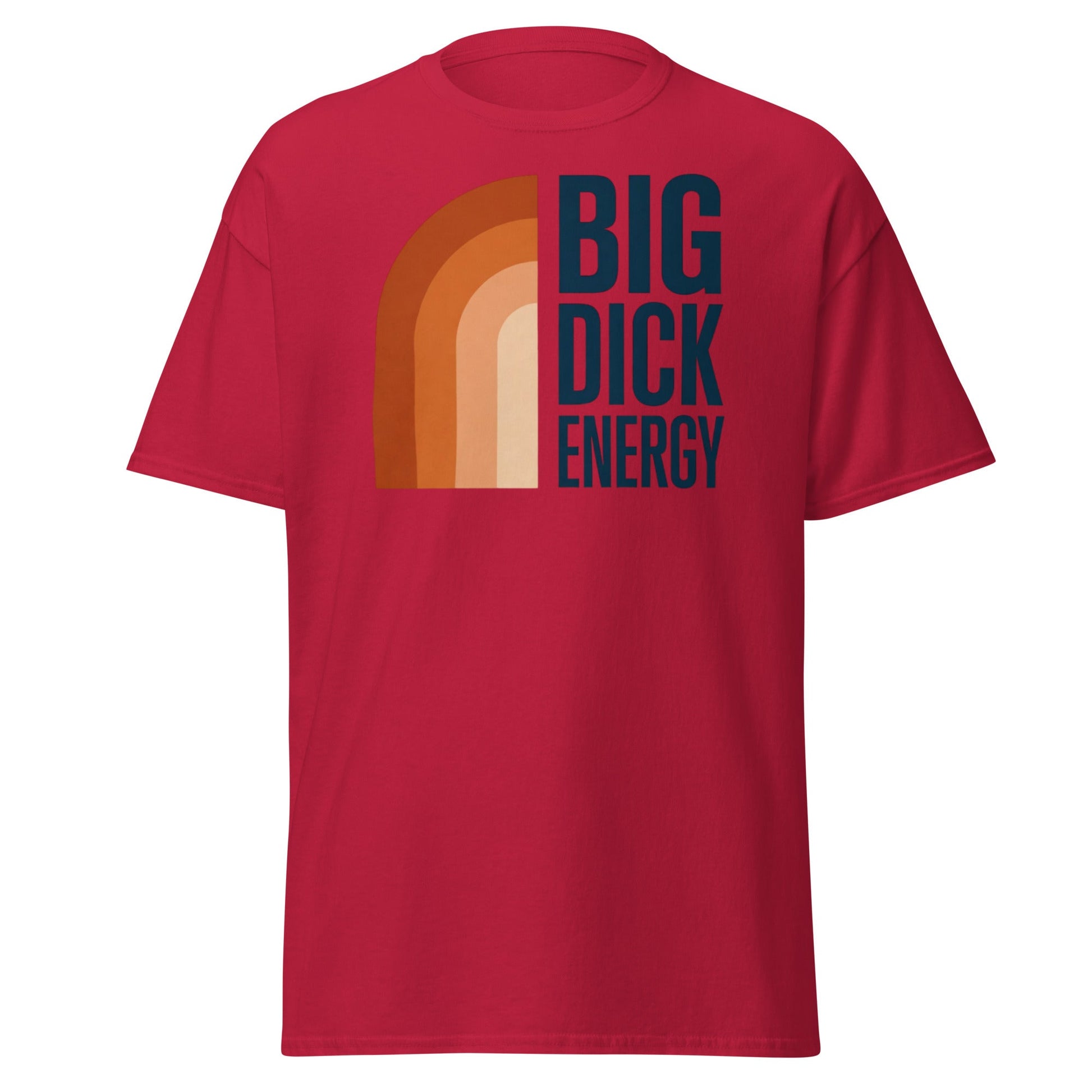 Retro Big Dick Energy T-Shirt | Funny 70s Style Graphic Tee - Cardinal - T-Shirts Online