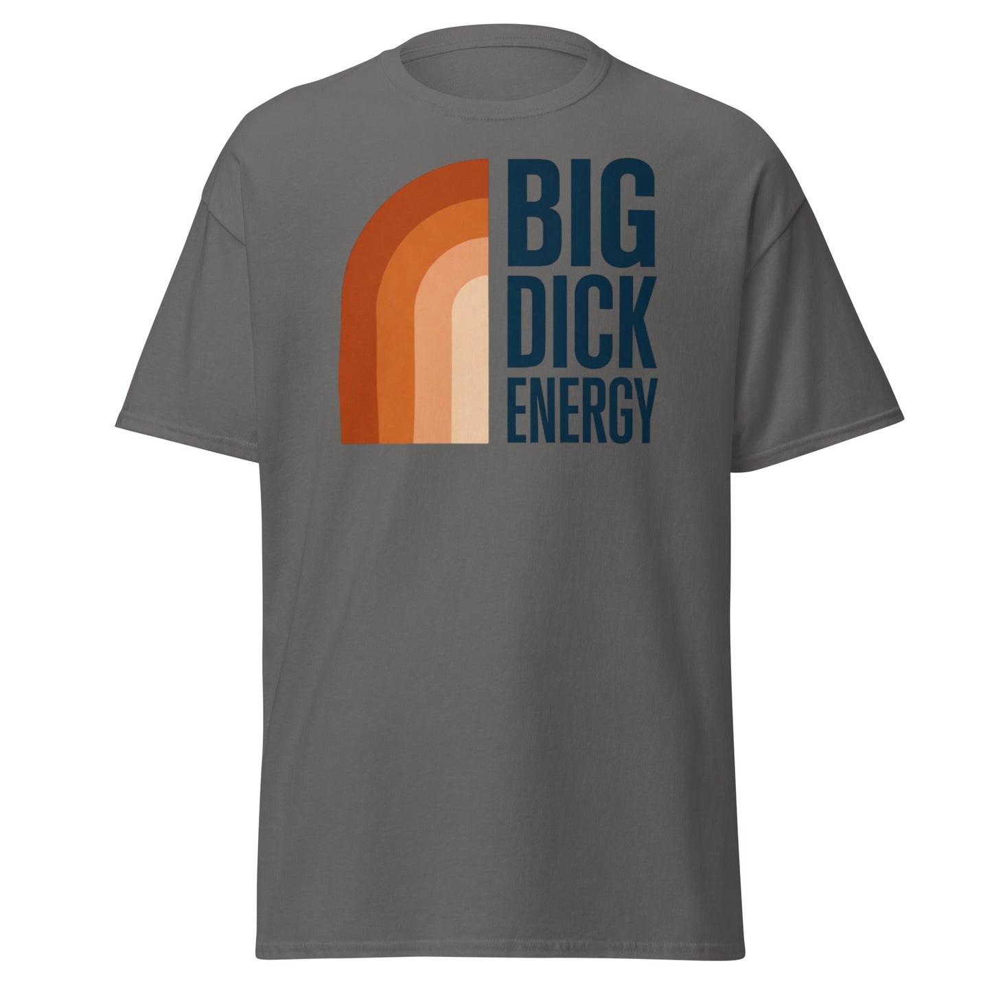 Retro Big Dick Energy T-Shirt | Funny 70s Style Graphic Tee - Charcoal - T-Shirts Online