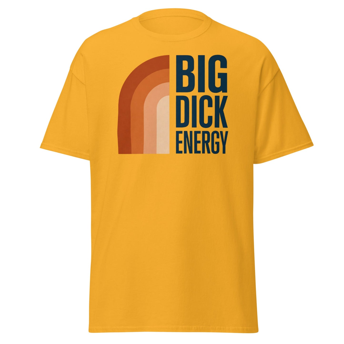Retro Big Dick Energy T-Shirt | Funny 70s Style Graphic Tee - Gold - T-Shirts Online