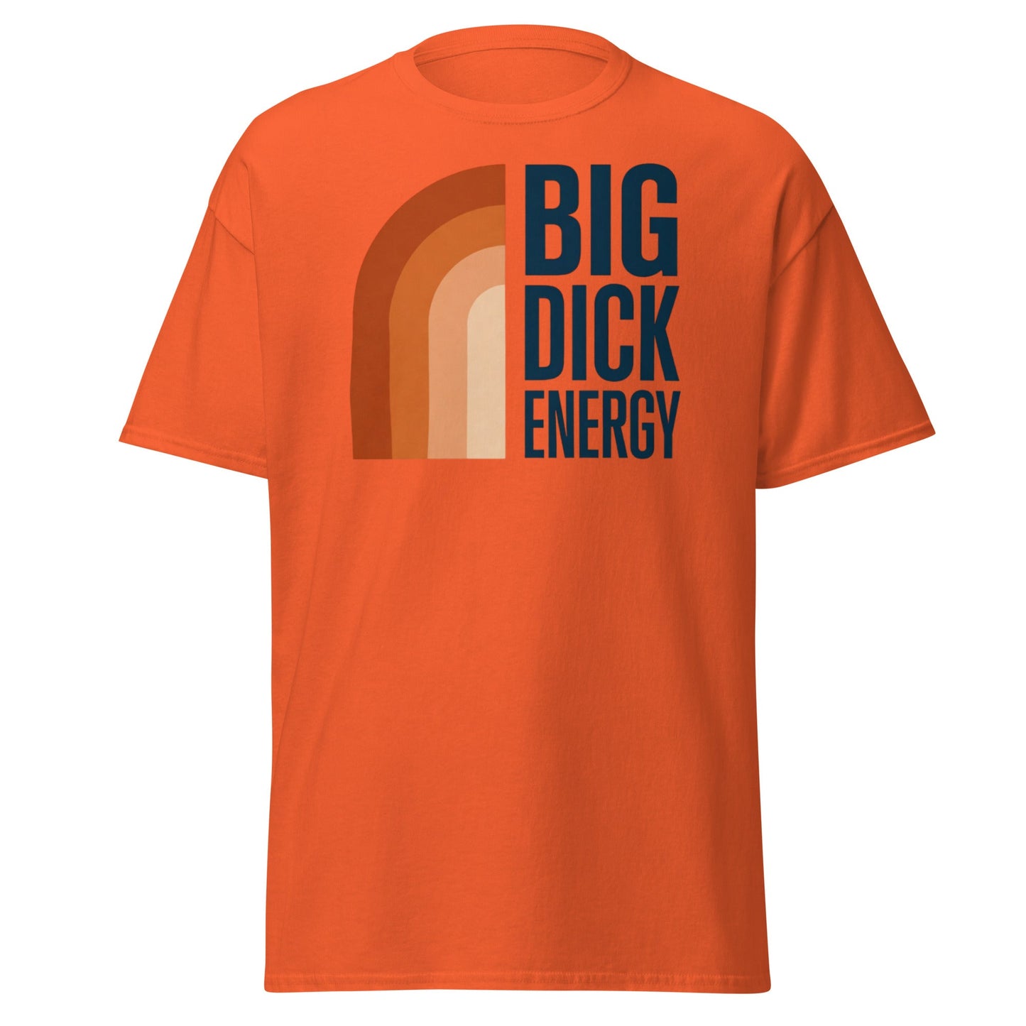 Retro Big Dick Energy T-Shirt | Funny 70s Style Graphic Tee - Orange - T-Shirts Online
