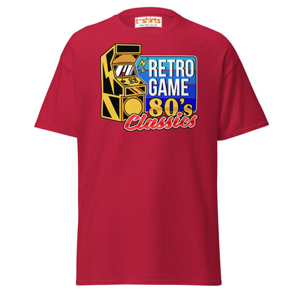 Retro Game 80’s Classics T-Shirt | Vintage Arcade Tee - Cardinal - T-Shirts Online