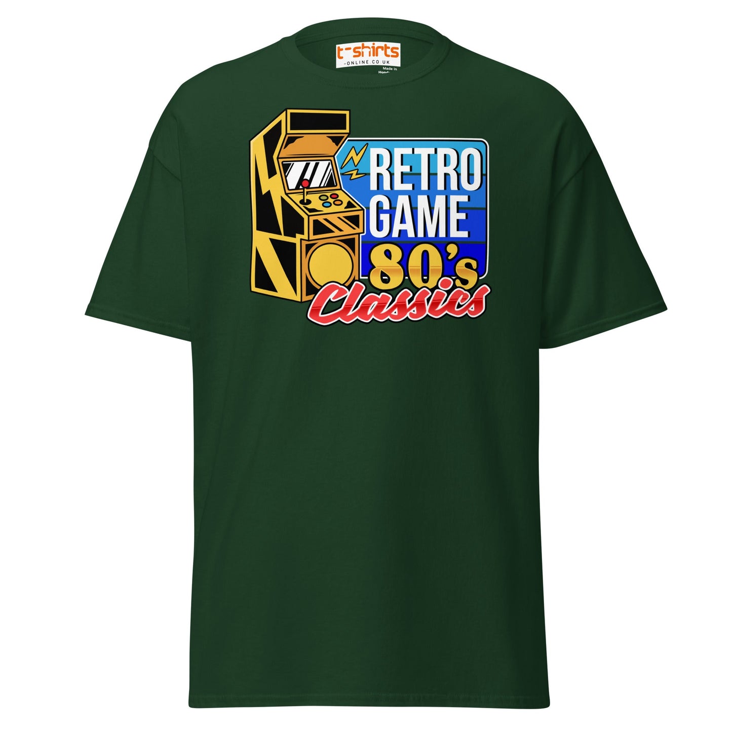 Retro Game 80’s Classics T-Shirt | Vintage Arcade Tee - Forest Green - T-Shirts Online