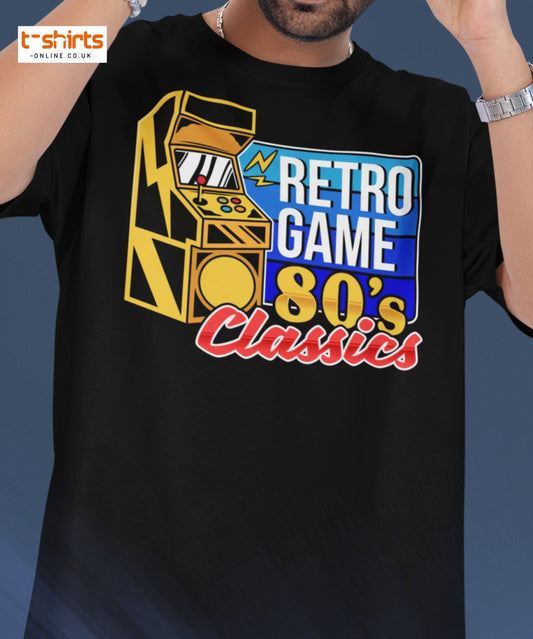 Retro Game 80’s Classics T-Shirt | Vintage Arcade Tee - Maroon - T-Shirts Online