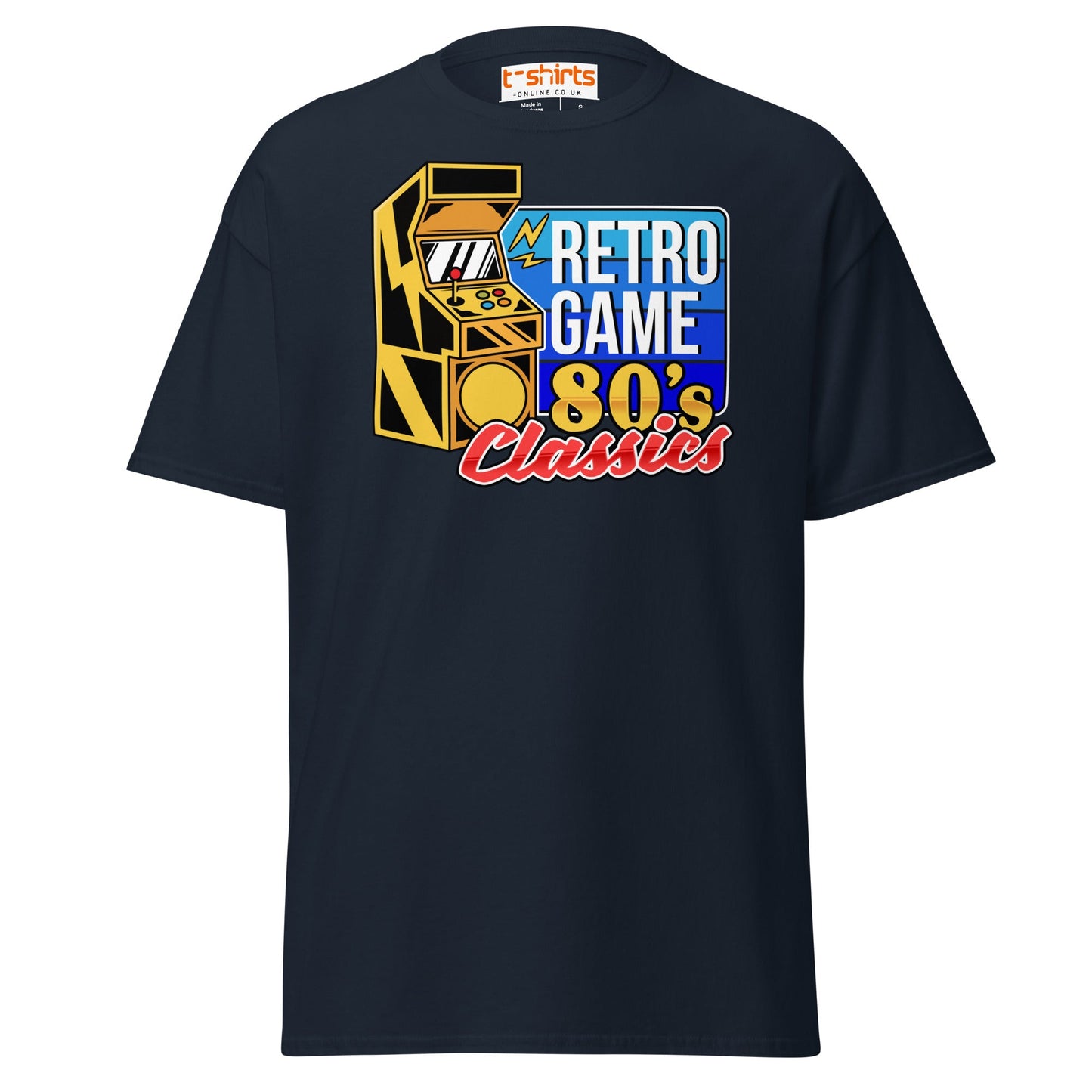 Retro Game 80’s Classics T-Shirt | Vintage Arcade Tee - Navy - T-Shirts Online