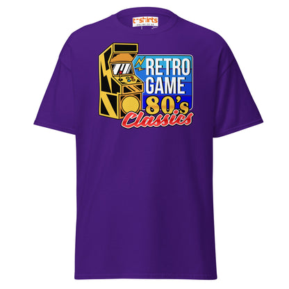 Retro Game 80’s Classics T-Shirt | Vintage Arcade Tee - Purple - T-Shirts Online