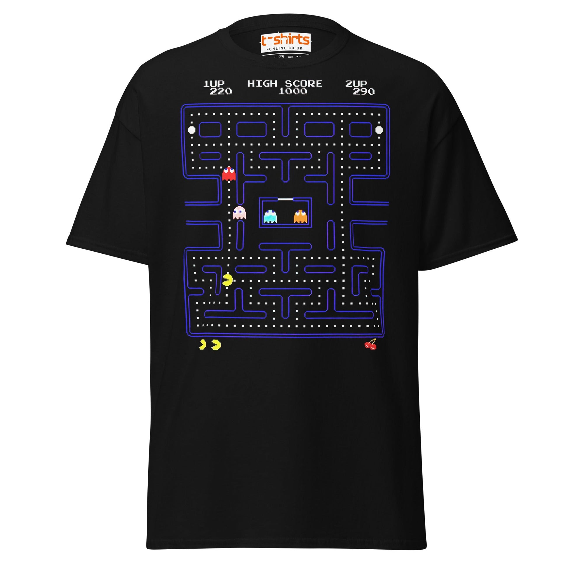 Retro Pac - Man Arcade T-Shirt | Classic Gamer Tee - Black - T-Shirts Online