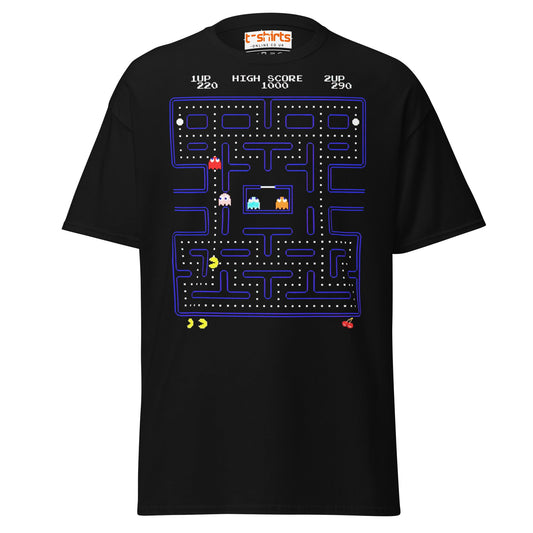 Retro Pac - Man Arcade T-Shirt | Classic Gamer Tee - Black - T-Shirts Online