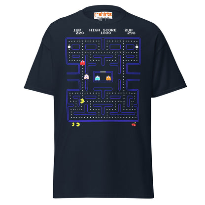 Retro Pac - Man Arcade T-Shirt | Classic Gamer Tee - Navy - T-Shirts Online