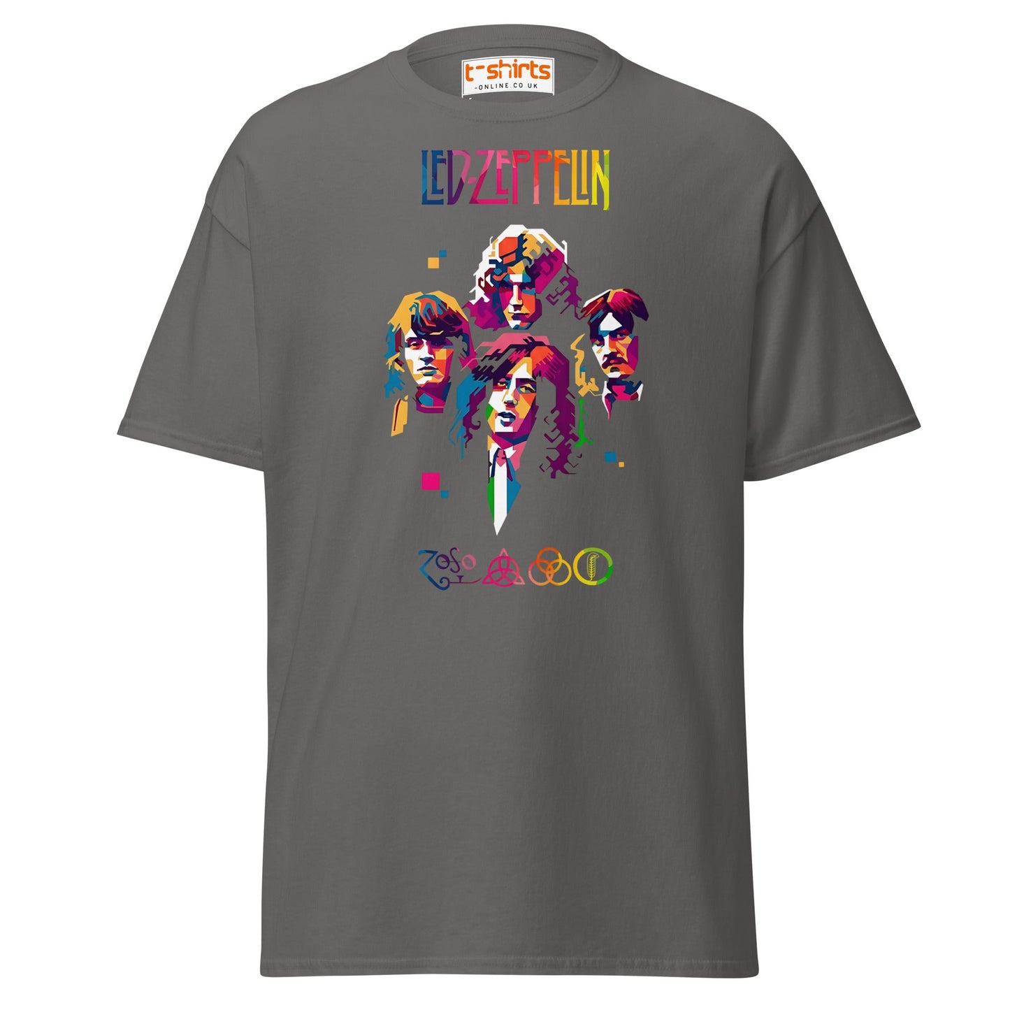 Retro Rock Band Pop Art T-Shirt - Charcoal - T-Shirts Online