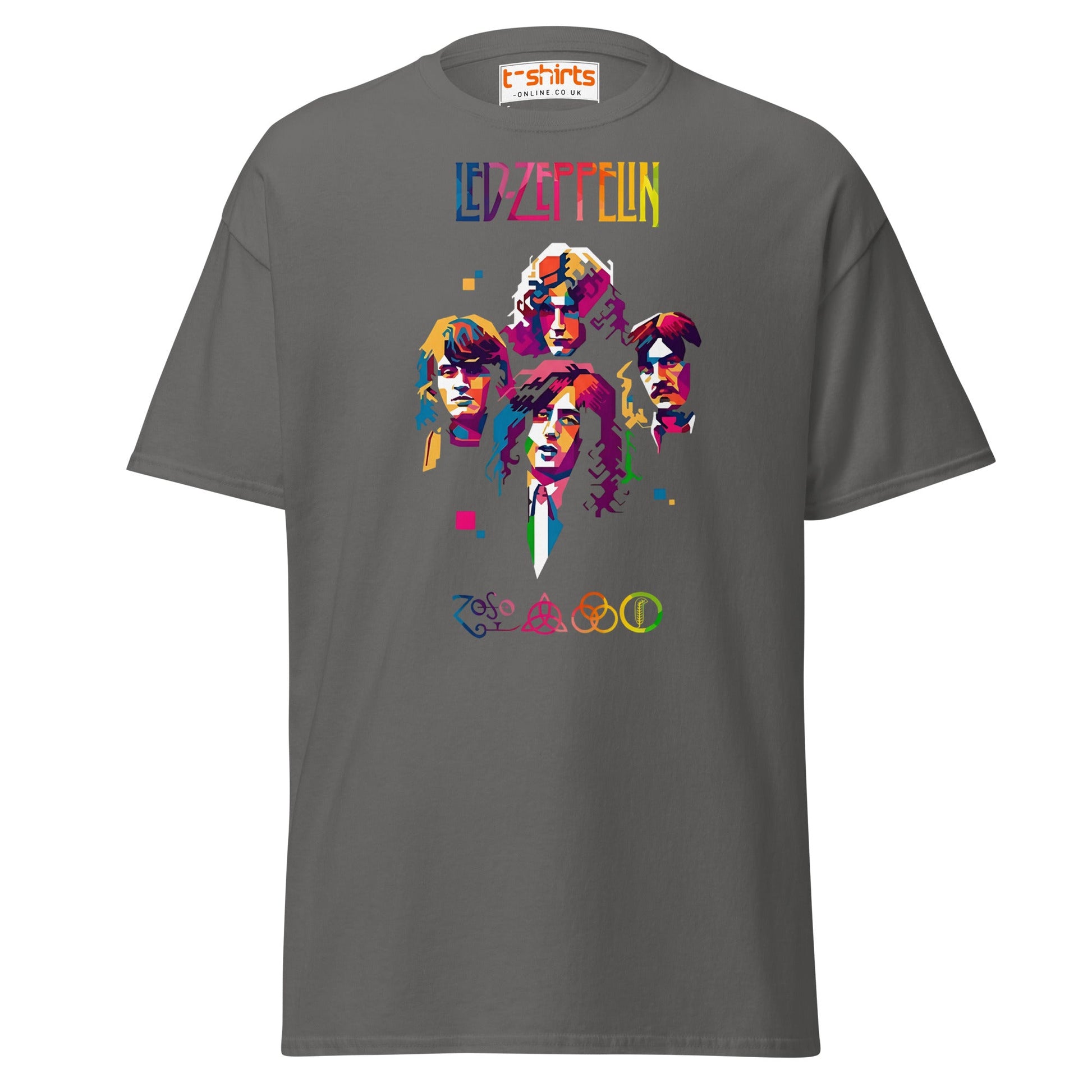 Retro Rock Band Pop Art T-Shirt - Charcoal - T-Shirts Online