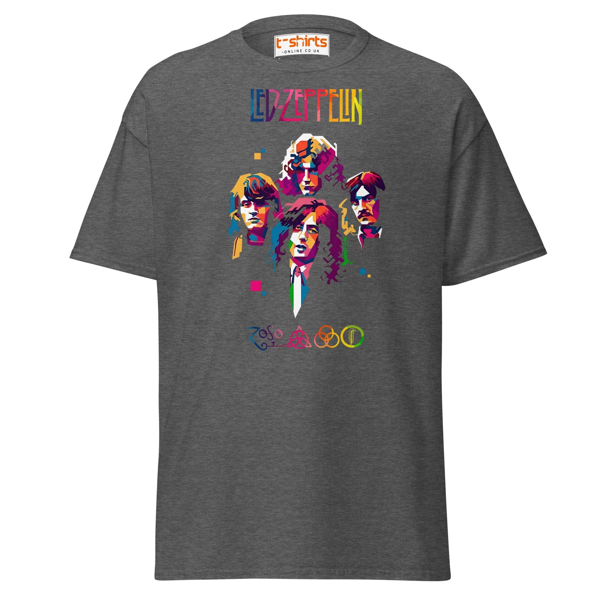 Retro Rock Band Pop Art T-Shirt - Dark Heather - T-Shirts Online