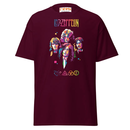 Retro Rock Band Pop Art T-Shirt - Maroon - T-Shirts Online