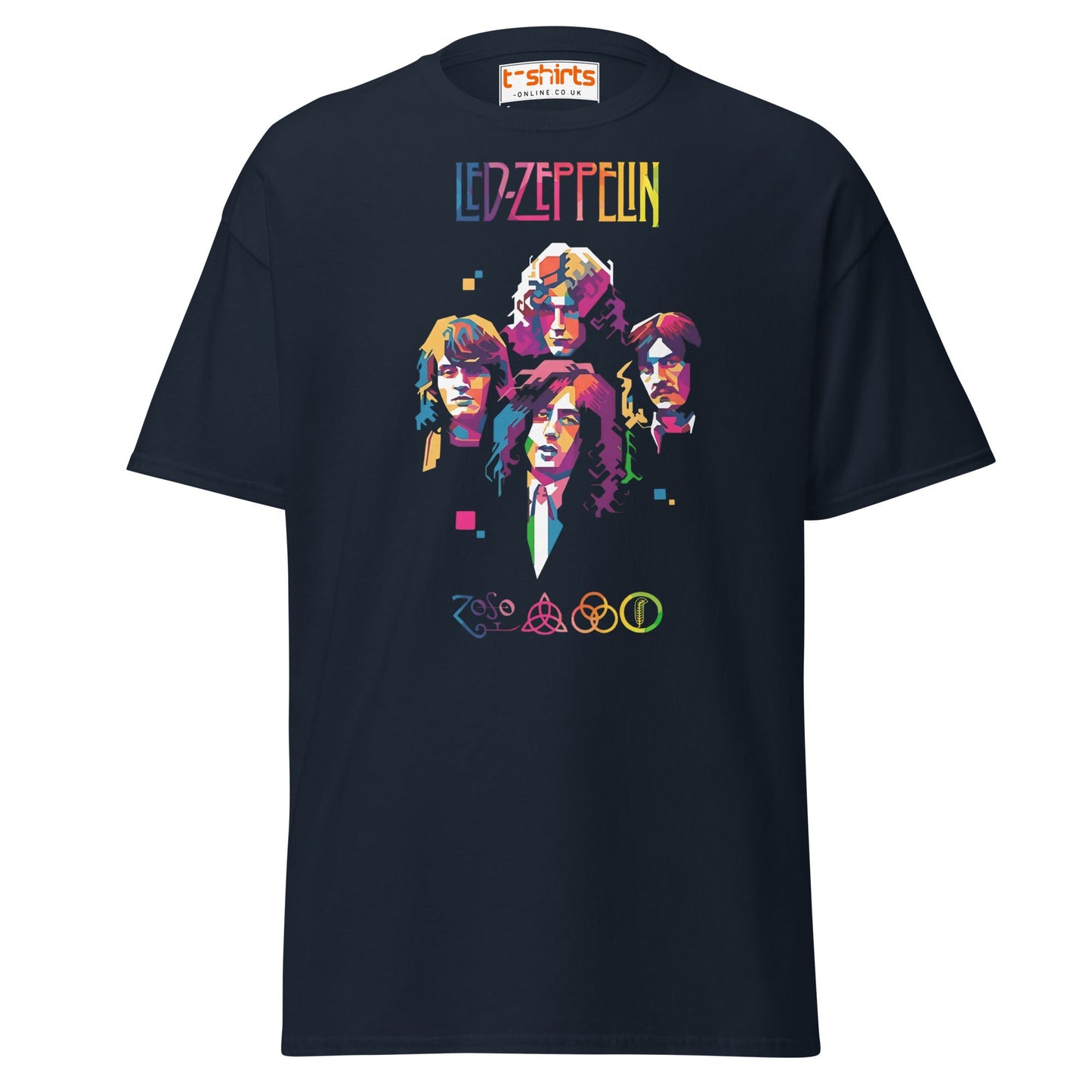 Retro Rock Band Pop Art T-Shirt - Navy - T-Shirts Online