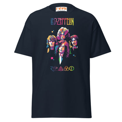 Retro Rock Band Pop Art T-Shirt - Navy - T-Shirts Online