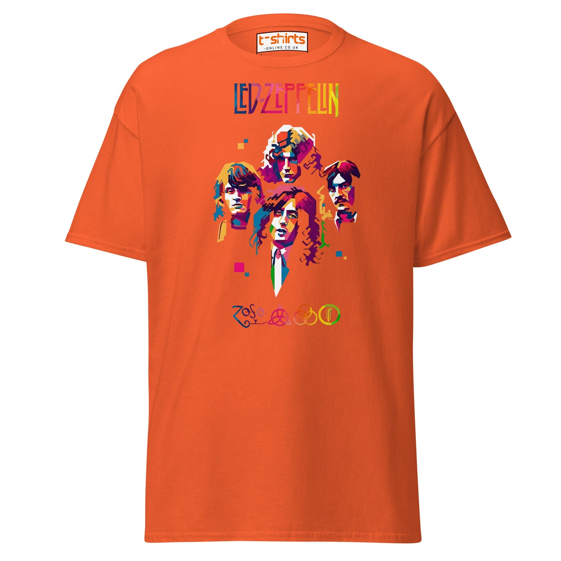 Retro Rock Band Pop Art T-Shirt - Orange - T-Shirts Online