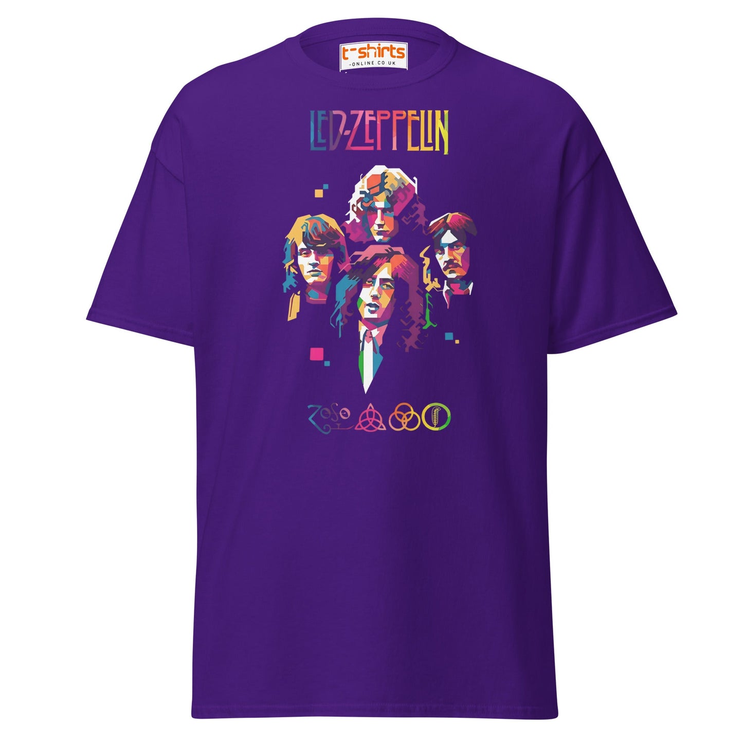 Retro Rock Band Pop Art T-Shirt - Purple - T-Shirts Online