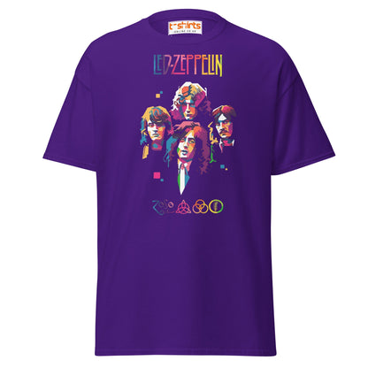Retro Rock Band Pop Art T-Shirt - Purple - T-Shirts Online
