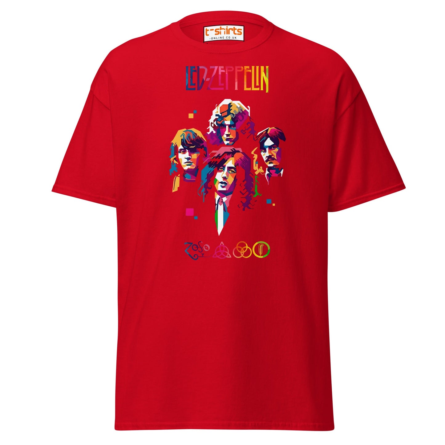 Retro Rock Band Pop Art T-Shirt - Red - T-Shirts Online