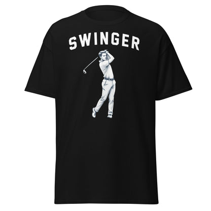 Retro Swinger Golf T-Shirt - Funny Golfer Graphic Tee - Black - T-Shirts Online