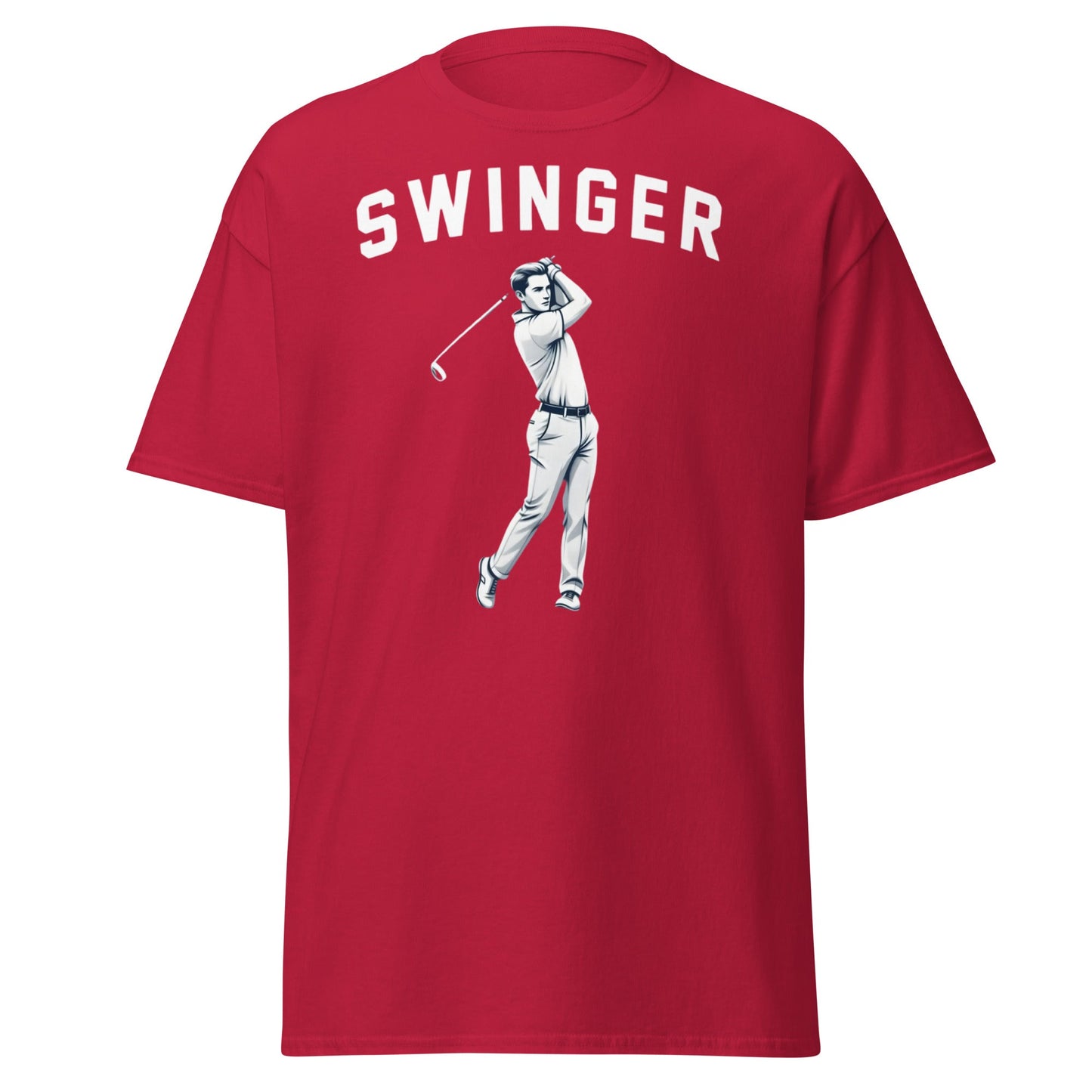 Retro Swinger Golf T-Shirt - Funny Golfer Graphic Tee - Cardinal - T-Shirts Online