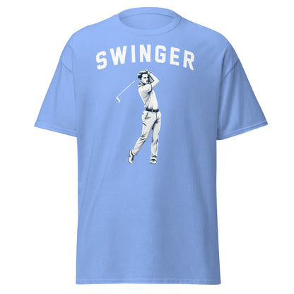 Retro Swinger Golf T-Shirt - Funny Golfer Graphic Tee - Carolina Blue - T-Shirts Online