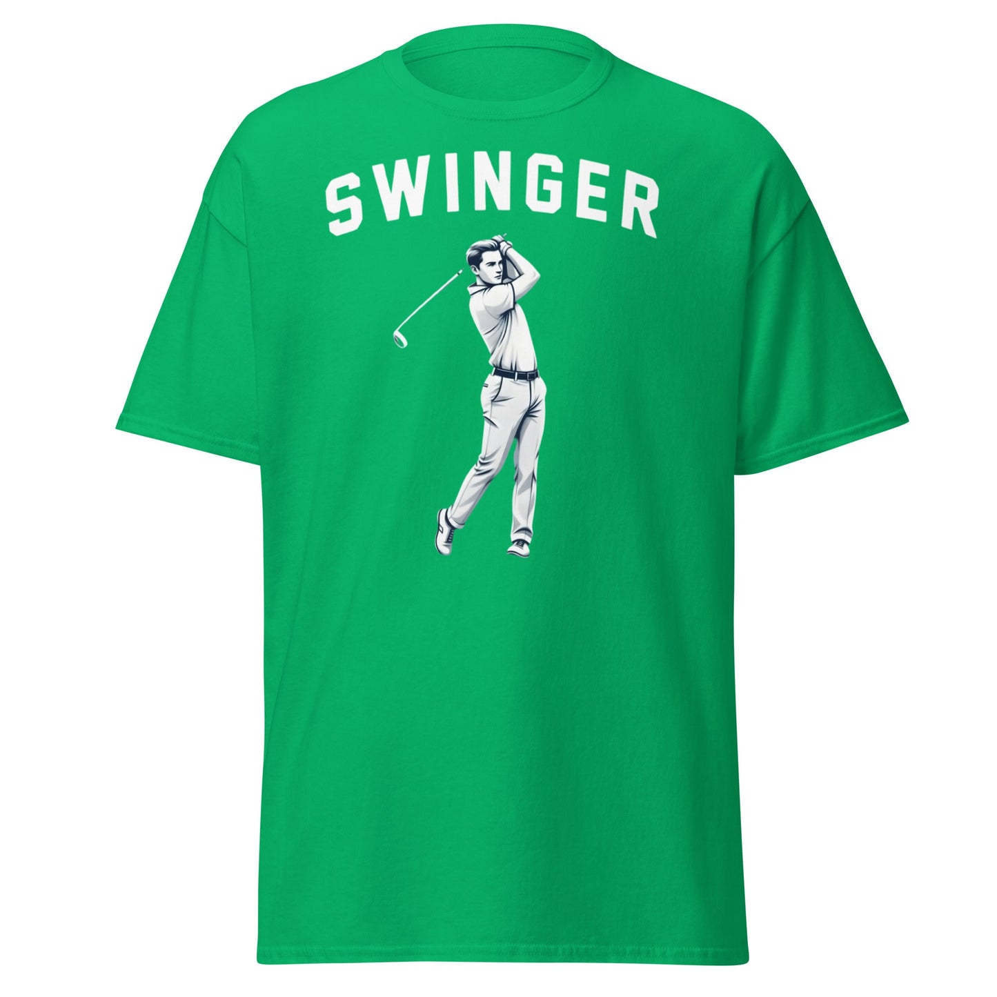 Retro Swinger Golf T-Shirt - Funny Golfer Graphic Tee - Irish Green - T-Shirts Online