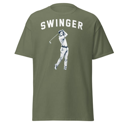Retro Swinger Golf T-Shirt - Funny Golfer Graphic Tee - Military Green - T-Shirts Online