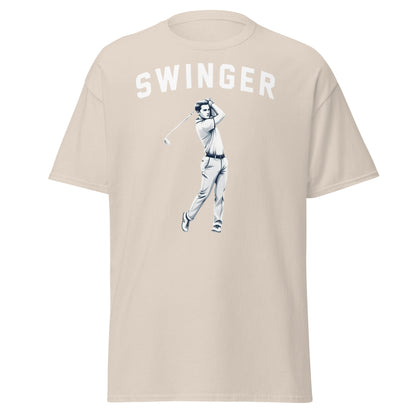Retro Swinger Golf T-Shirt - Funny Golfer Graphic Tee - Natural - T-Shirts Online