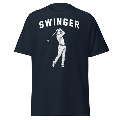 Retro Swinger Golf T-Shirt - Funny Golfer Graphic Tee - Navy - T-Shirts Online
